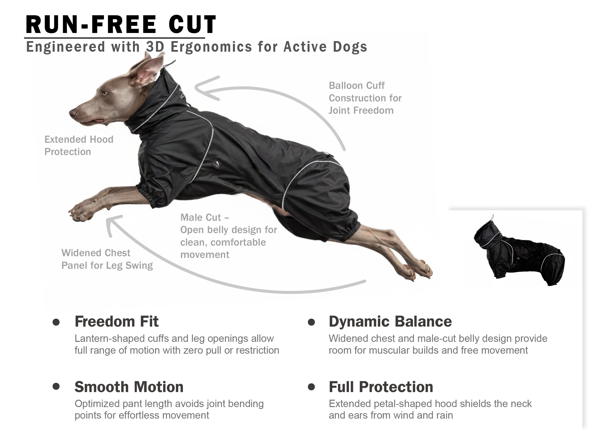 URBARK Dog Lightweight Windbreaker-Dog Outdoor Jacket-Coal Black - Image 4