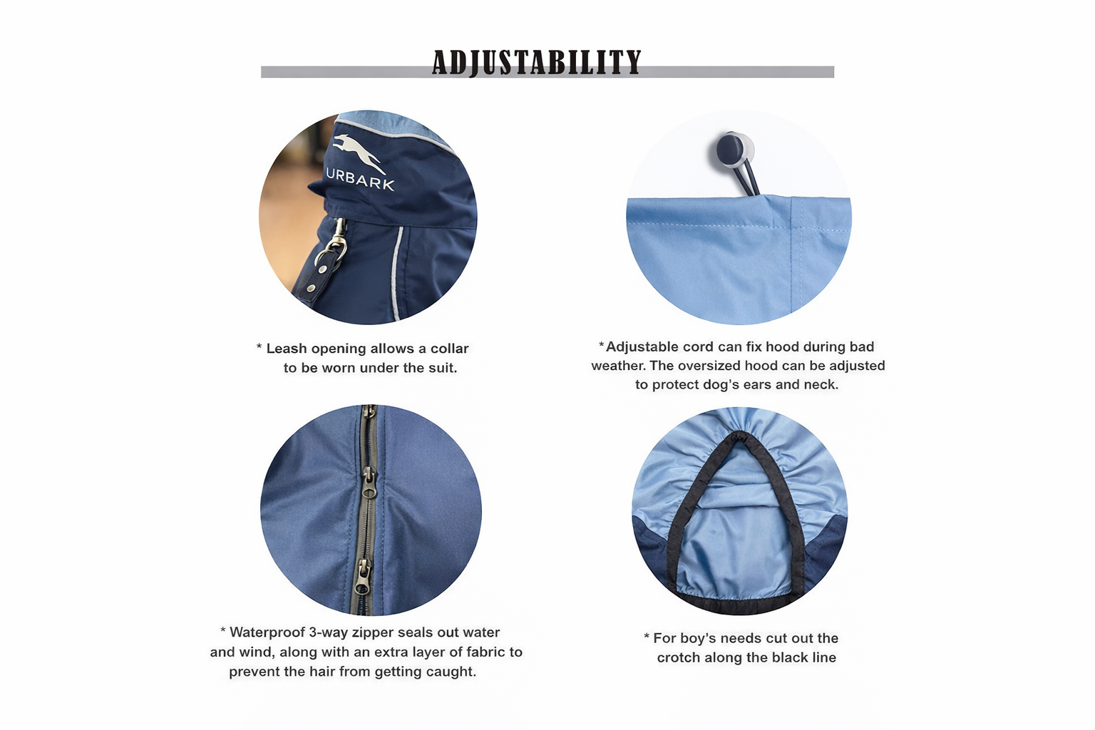Dog Breathable Raincoat With Legs - Midnight - Image 5