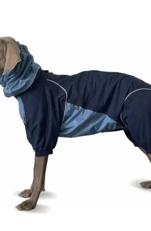 Dog Breathable Raincoat With Legs - Midnight
