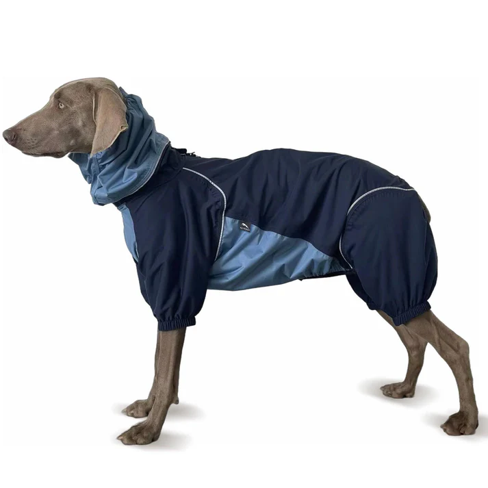 Dog Breathable Raincoat With Legs - Midnight