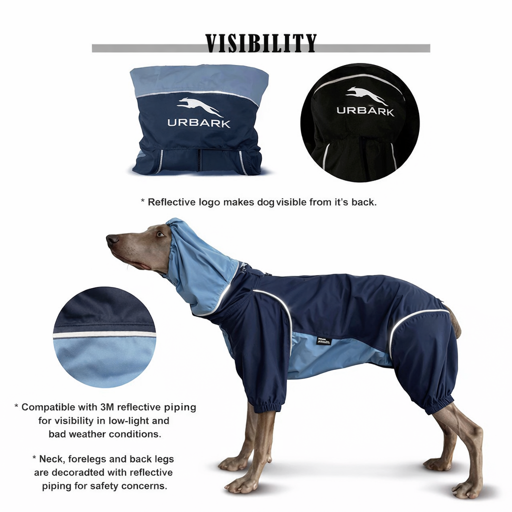 Dog Breathable Raincoat With Legs - Midnight - Image 3